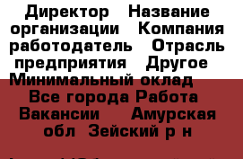 Директор › Название организации ­ Компания-работодатель › Отрасль предприятия ­ Другое › Минимальный оклад ­ 1 - Все города Работа » Вакансии   . Амурская обл.,Зейский р-н